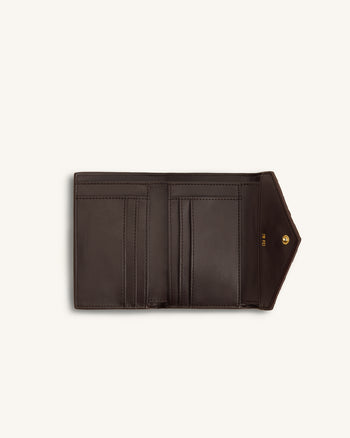 Celeste Portefeuille enveloppe texturé tissé - Chocolat