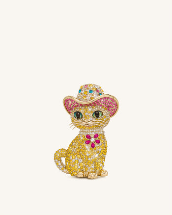 Pochette Chat Glamour - Or Multicolore