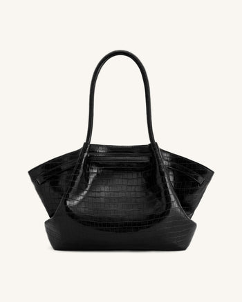 Hana Grand Sac Cabas - Noir Croco