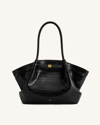 Hana Grand Sac Cabas - Noir Croco