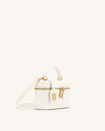 Cleo Sac boîte à poignée supérieure - Blanc cassé