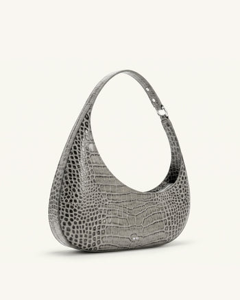 Harlee Sac porté épaule effet croco - Gris clair