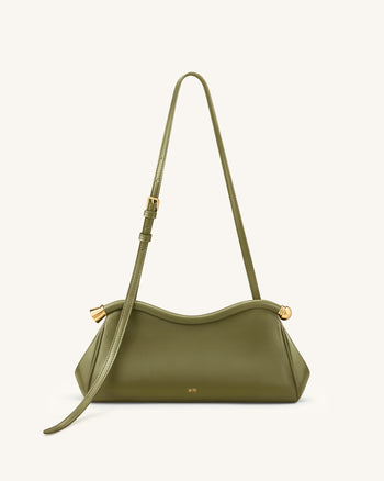 Naomi Sac à Bandoulière Incurvé - Vert Olive