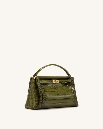 Carmen Sac à main aspect crocodile - Vert