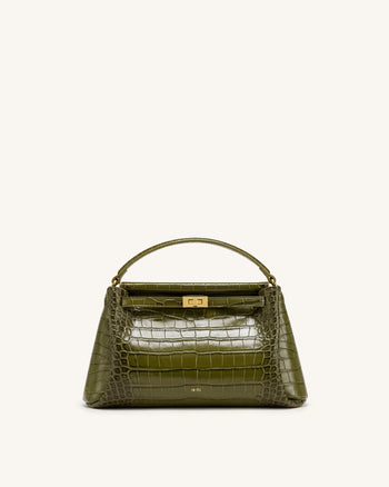 Carmen Sac à main aspect crocodile - Vert