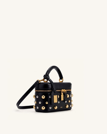 Cleo Sac à main à clous forme boîte - Noir