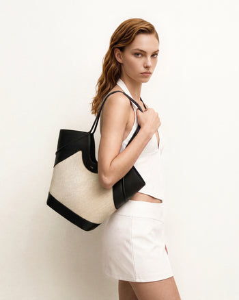 Sac fourre-tout à panneaux Maribel - Toile noire