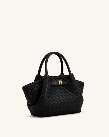 Hana Mini sac cabas tressé - Noir