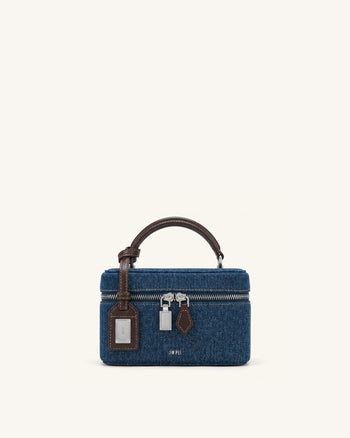 Cleo Sac à main forme boîte - Jean bleu foncé