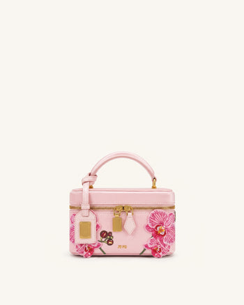 Cleo Sac à main brodé forme boîte - Rose Sakura