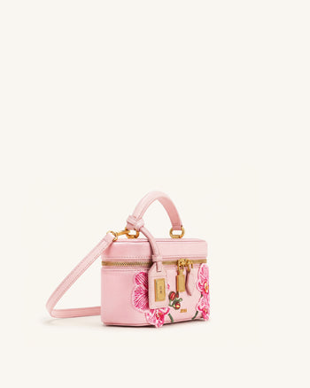 Cleo Sac à main brodé forme boîte - Rose Sakura