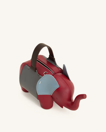 Claire Sac à main en forme d'éléphant - Rouge/Gris foncé
