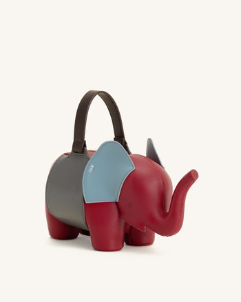 Claire Sac à main en forme d'éléphant - Rouge/Gris foncé