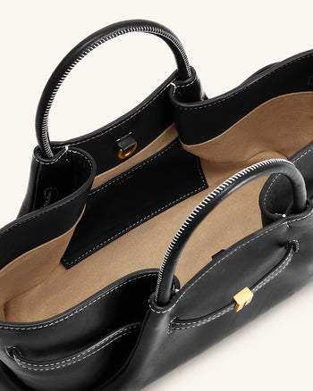 Maeve Sac Cabas Breloque Teckel en Métal - Noir