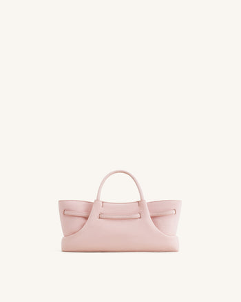 Maeve Sac cabas en faux daim avec breloque en métal représentant un teckel - Rose