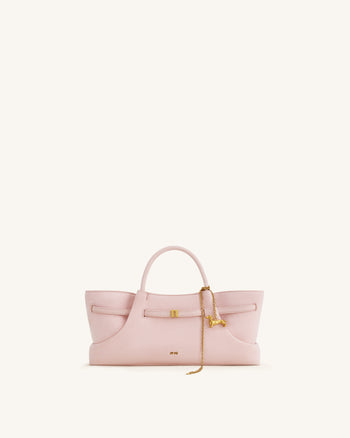 Maeve Sac cabas en faux daim avec breloque en métal représentant un teckel - Rose