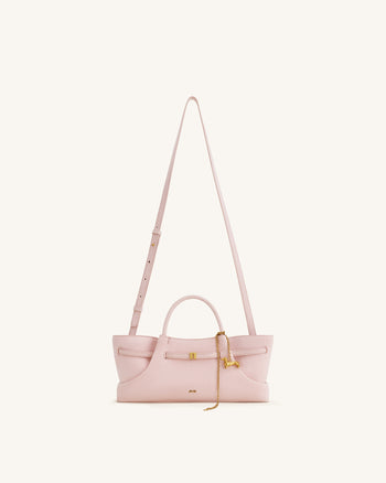 Maeve Sac cabas en faux daim avec breloque en métal représentant un teckel - Rose