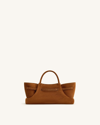 Maeve Sac cabas en suédine avec breloque teckel en métal - Marron