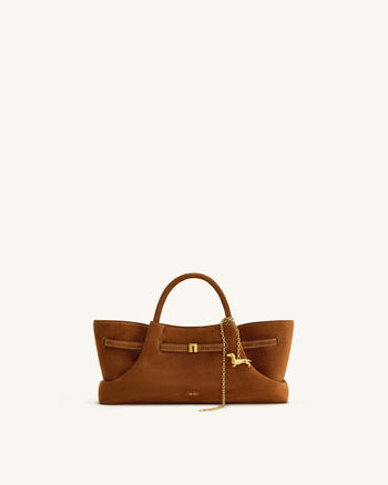 Maeve Sac cabas en suédine avec breloque teckel en métal - Marron