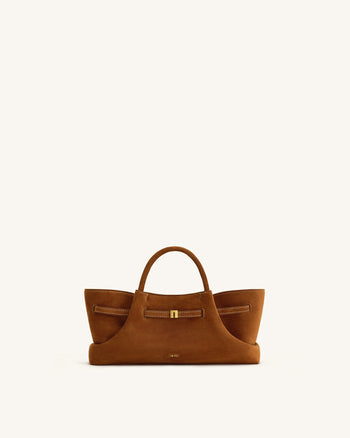 Maeve Sac cabas en suédine avec breloque teckel en métal - Marron
