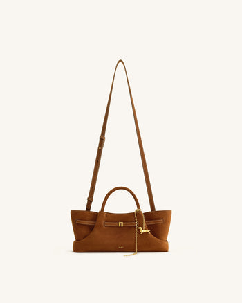 Maeve Sac cabas en suédine avec breloque teckel en métal - Marron