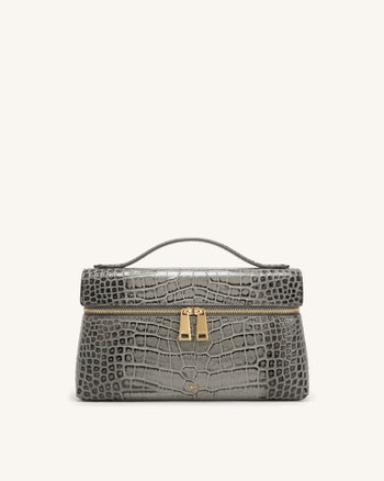 Thea Sac à poignée supérieure - Gris effet croco