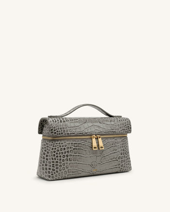 Thea Sac à poignée supérieure - Gris effet croco