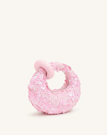 Abacus Sac à main miniature à sequins - Rose