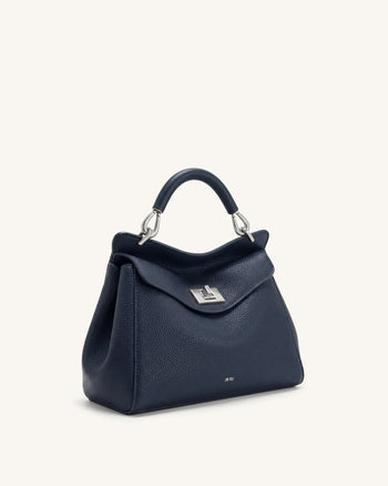 Lucia Sac à main classique à poignée supérieure - Bleu marine