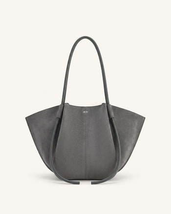 Nala Sac cabas large en faux daim - Gris foncé