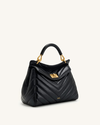 Lucia Sac classique à poignée supérieure - Noir ébène