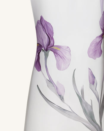 Jupe longue à motif Iris - Blanc