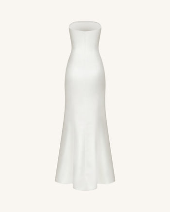 Robe bustier florale en polyester - Blanc