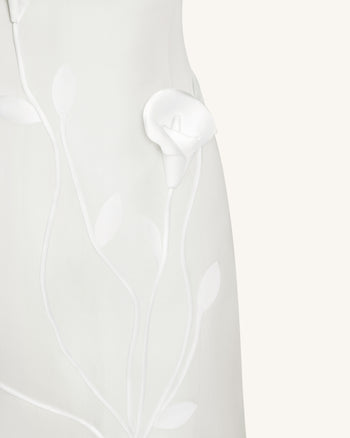 Robe bustier florale en polyester - Blanc