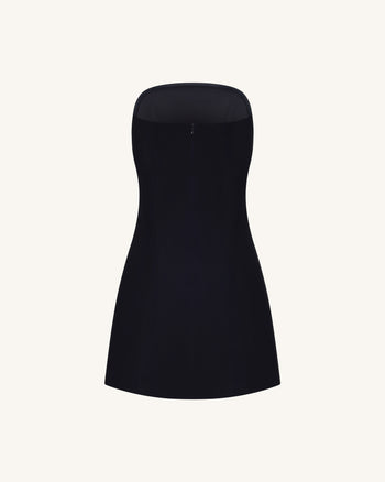 Robe bustier à appliqués floraux - Noir