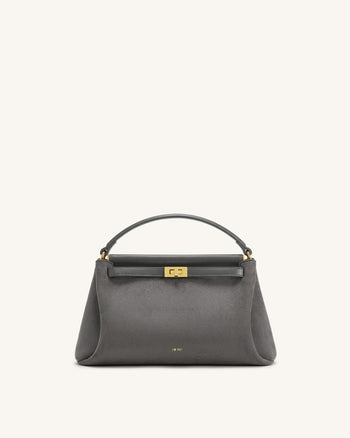 Carmen Sac à main en suédine - Gris foncé