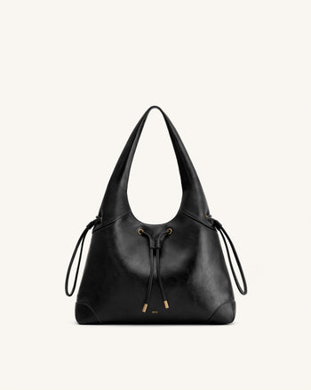 Celandra Sac hobo à cordon de serrage - Noir