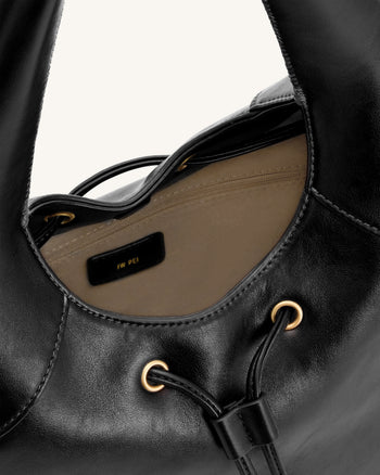 Celandra Sac hobo à cordon de serrage - Noir