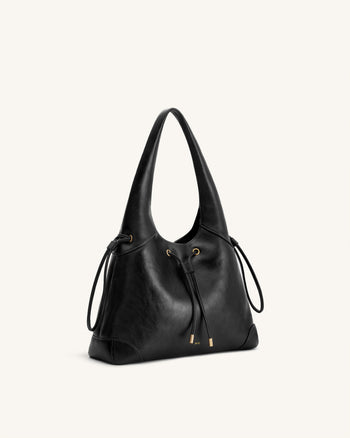 Celandra Sac hobo à cordon de serrage - Noir
