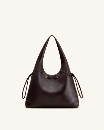 Celandra Sac hobo à cordon de serrage - Marron foncé