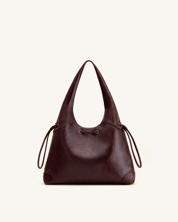 Celandra Sac hobo à cordon de serrage - Bordeaux foncé
