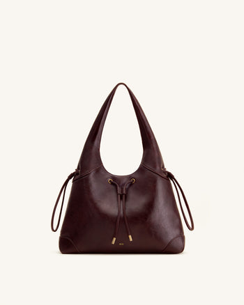 Celandra Sac hobo à cordon de serrage - Bordeaux foncé