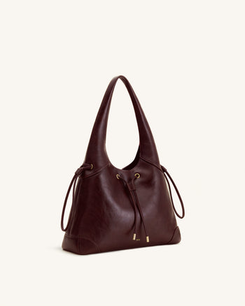 Celandra Sac hobo à cordon de serrage - Bordeaux foncé