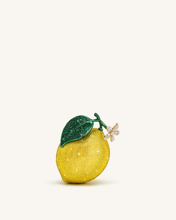 Pochette en strass d'inspiration citron - Jaune