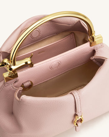 Bruna Sac à main à poignée supérieure métallique Teckel - Rose clair