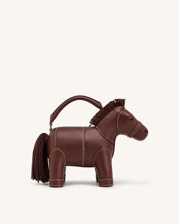 Harper Sac à main à poignée supérieure cheval - Marron