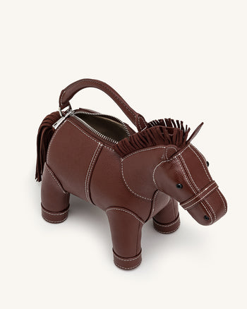 Harper Sac à main à poignée supérieure cheval - Marron