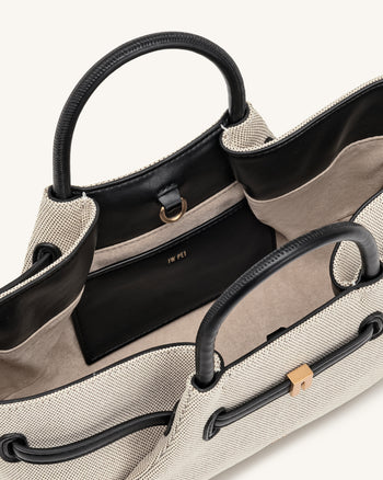 Maeve Sac fourre-tout avec breloque en métal teckel - Toile noire