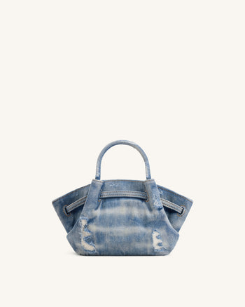 Hana Mini Sac Cabas en Denim - Bleu