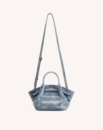 Hana Mini Sac Cabas en Denim - Bleu